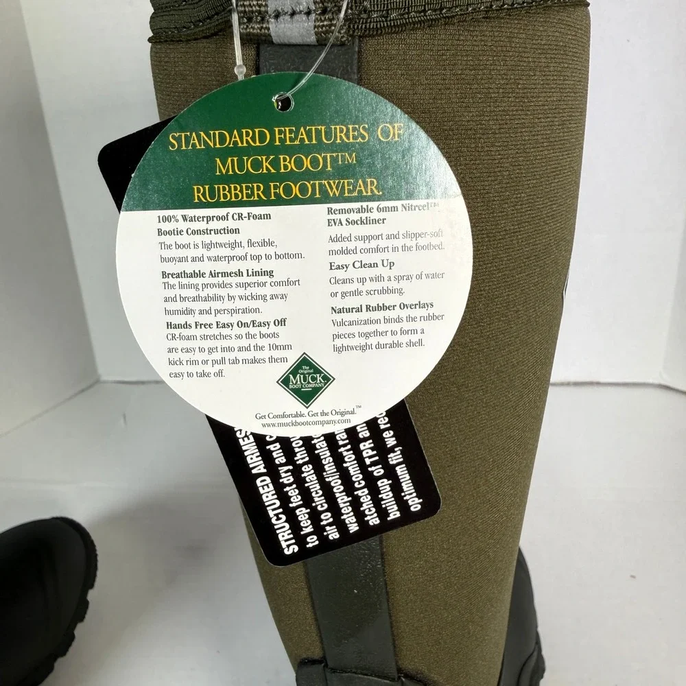 Muck Boot Company Edgewater Hi Men 8 Moss Green Waterproof Rubber Boots EWH-333T